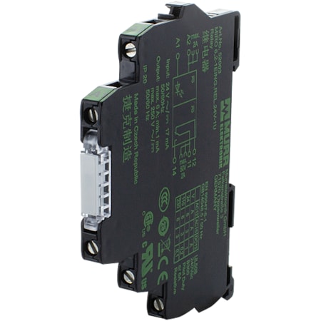 Murrelektronik MIRO 6.2.24V-1U INPUT RELAY, IN: 24 VAC/DC - OUT: 250 VAC/DC / 6 A, 1 C/O  - 6, 2 mm screw term 52003